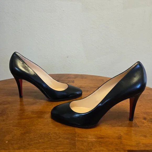 CHRISTIAN LOUBOUTIN Ron Ron 85 Black Kid Pumps 10/40 - Picture 3 of 11